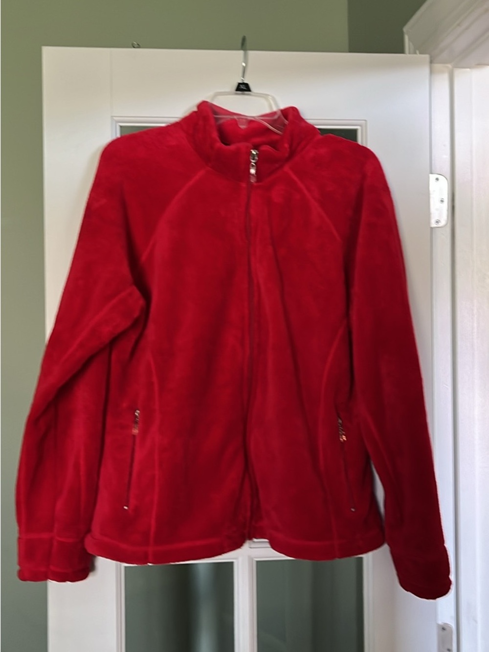 Danskin Red Teddy Fleece Zip Jacket